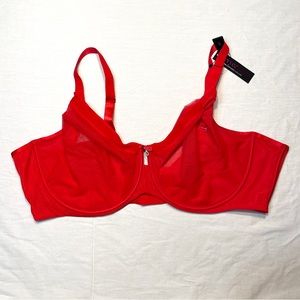 Sheer Mesh Full Coverage Unlined Underwire Bra - Curvy Couture 46G